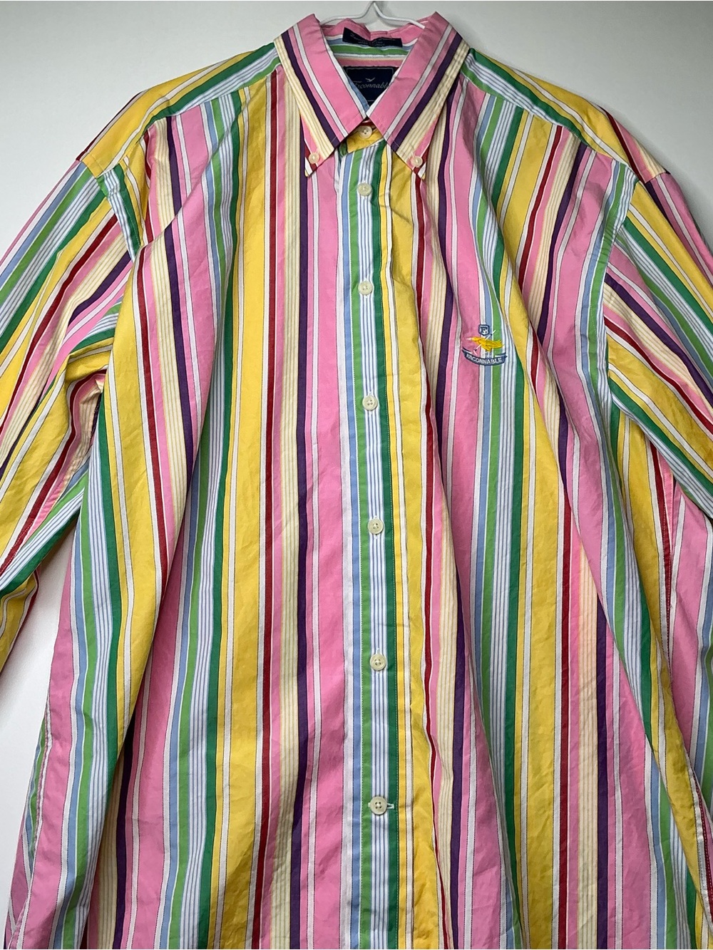 Faconnable Men’s Shirt Cotton Striped Dress Shirt Pre-owned Sz L